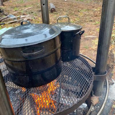 Firepit ring with grill
