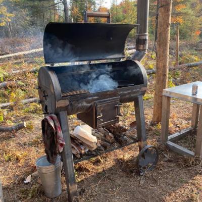 Grill with firebox underneath