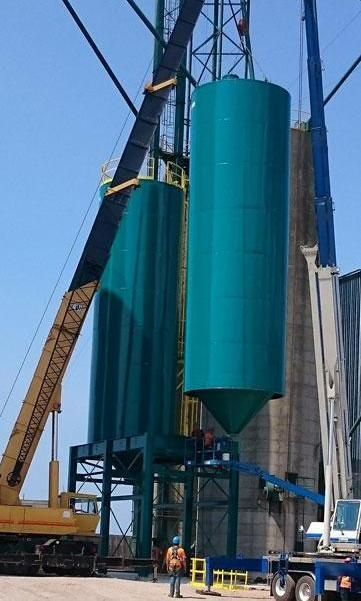 teal silos